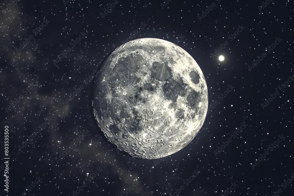 mesmerizing full moon night sky aigenerated illustration