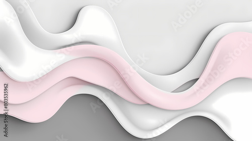 Soft Pink and White Waves on a Smooth Surface