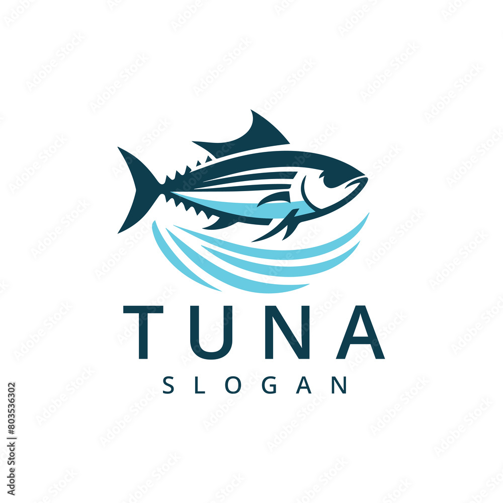 Tuna Fish Logo Design Illustration Seafood Logo Template Tuna Fish Logo Design Illustration Seafood Logo Template