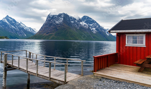  views of the Hjørundfjorden taken from Saebo during springtime, Norway