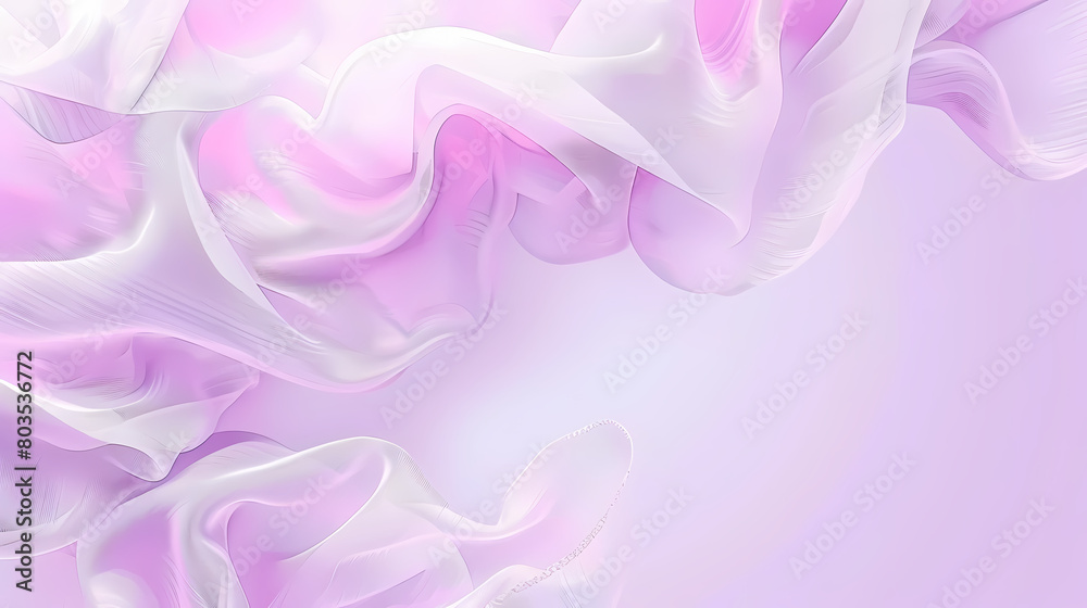 Fototapeta premium Elegant Purple Fabric Draping on a White Surface