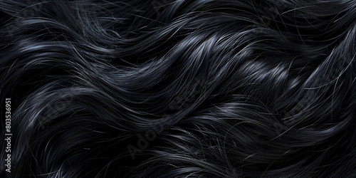 Black hair texture background photo