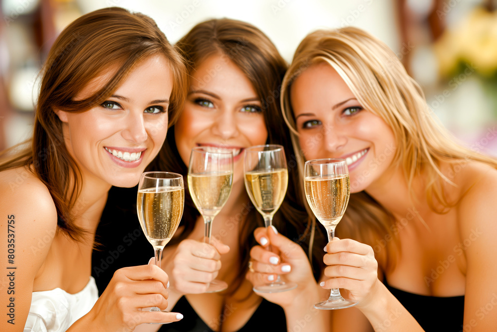 Attractive young women celebrating having fun at a party
