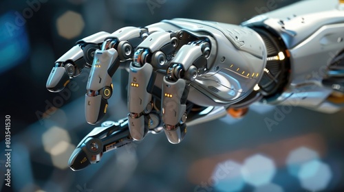 Humanoid robot manipulating AI Virtual Interface