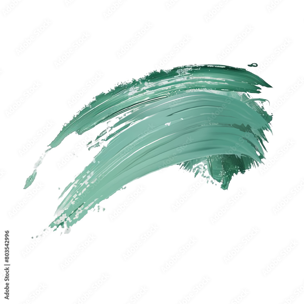 Vibrant green paint smear on a white background.