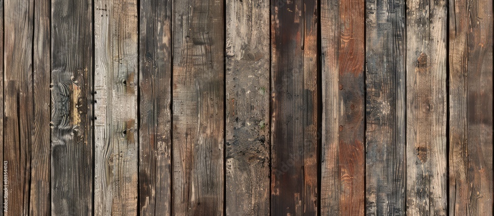 Naklejka premium Vertical timber brown wall texture with a wood panel effect design, suitable for both interior and exterior walls.