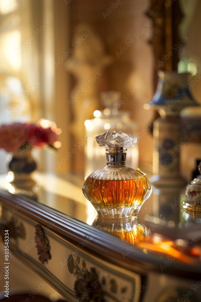 Obraz premium Elegant perfume bottle on a vanity table