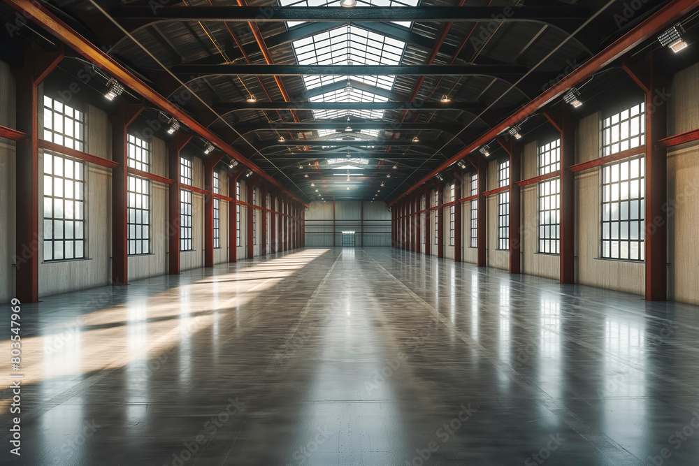 Logistics distribution center, Retail warehouse. On a bright sunny day Logistics distribution center, Retail warehouse. On a bright sunny day