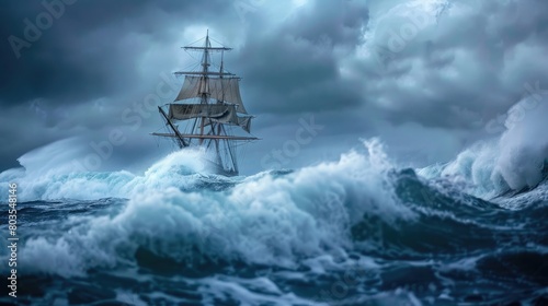 Legendary Sea Voyager Battling the Waves
