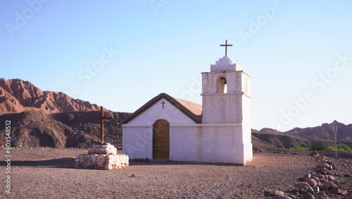 San Isidro church in the middle of the desert in San Pedro de Atacama, Chile photo