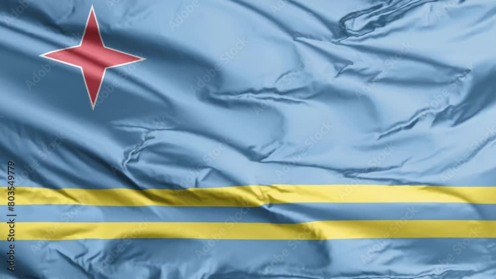 Aruba flag waving
