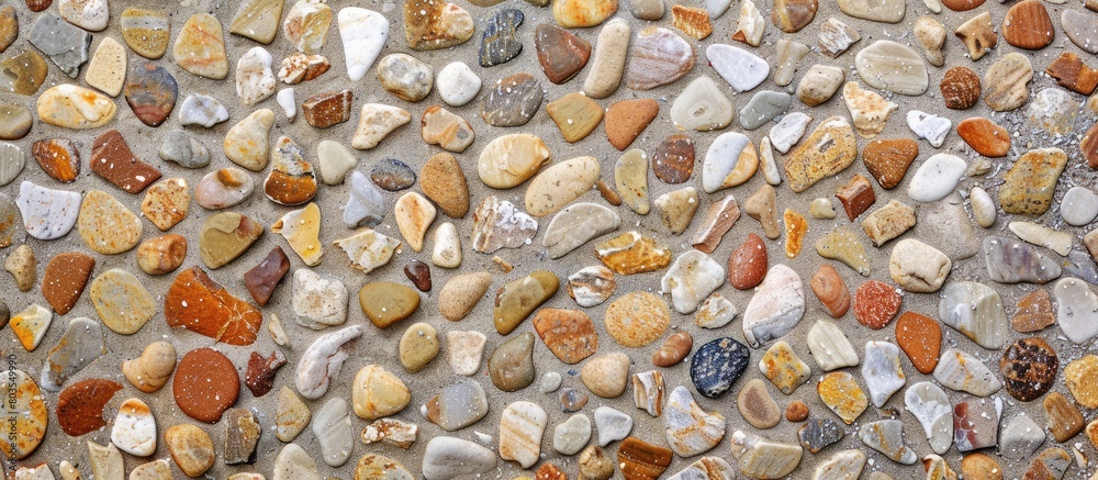 Floor made of small sandstone mixed for a stone washed effect, serving as the background image. Texture and background created by washing sand. Floor made of small sandstone mixed for a stone washed effect, serving as the background image. Texture and background created by washing sand.