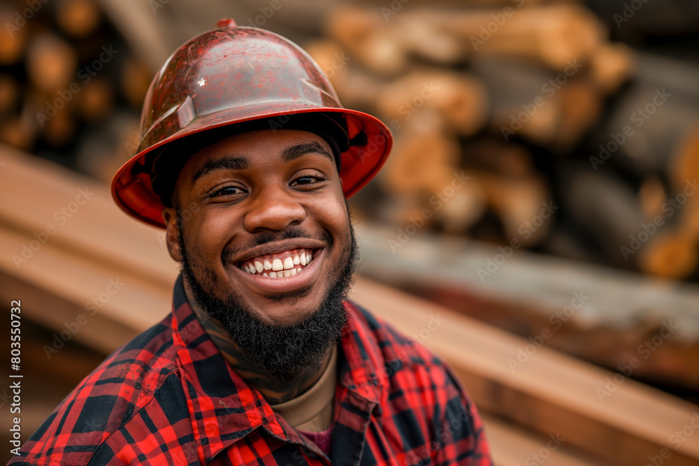 Portrait of black engineer man smiling in diverse group of team on construction site Portrait of black engineer man smiling in diverse group of team on construction site