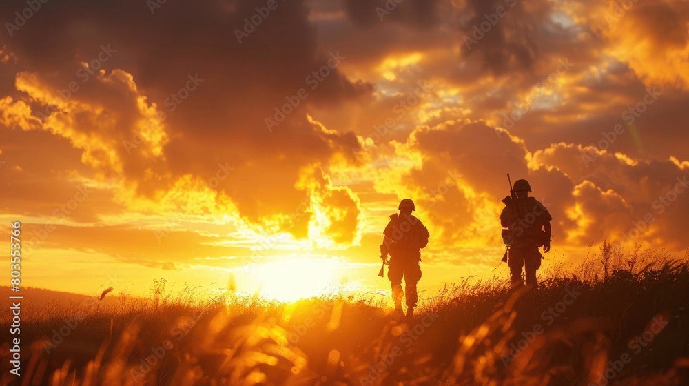 Military Trumpet Ceremony at Sunrise for Honor and Remembrance