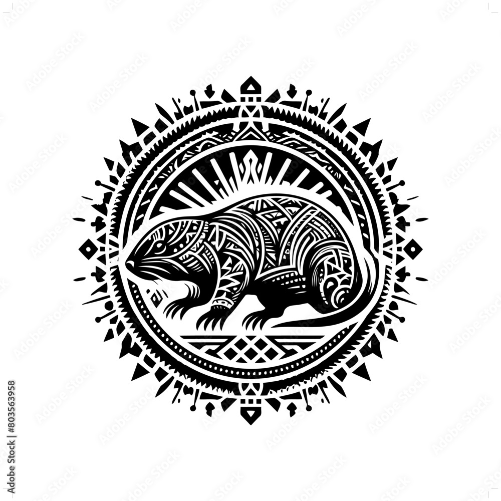 mole silhouette in animal ethnic, polynesia tribal illustration mole silhouette in animal ethnic, polynesia tribal illustration