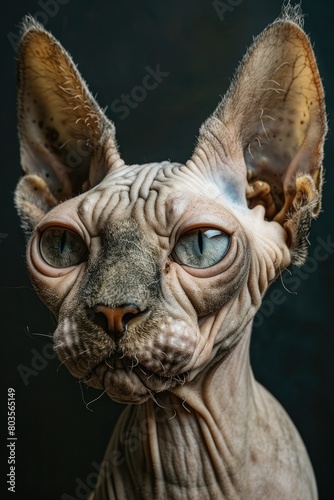 Pampered sphynx cat enjoying a facial treatment Generative AI image