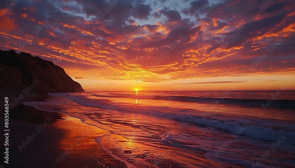 vibrant hues of a seaside sunset