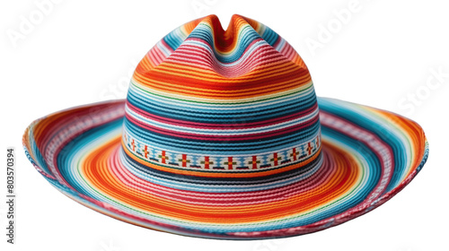 Colorful Sombrero Hat on White Background
