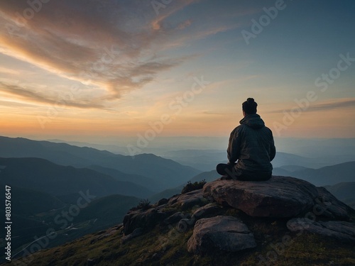 MAN ON TOP OF MOUNTAIN 