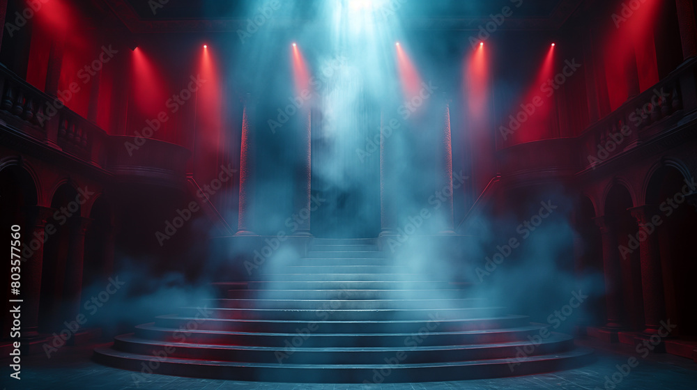 Naklejka premium Stage, theater with light projection using a projector