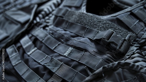 Manufacturing of bulletproof vests, close-up,  photo