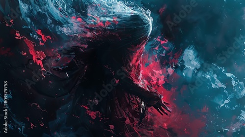 Thick acrylic illustration on pixiv, gorgeous gothic dark background,extreme iridescent reflection, over exposure,high brightness, shimmer pearly color, photo
