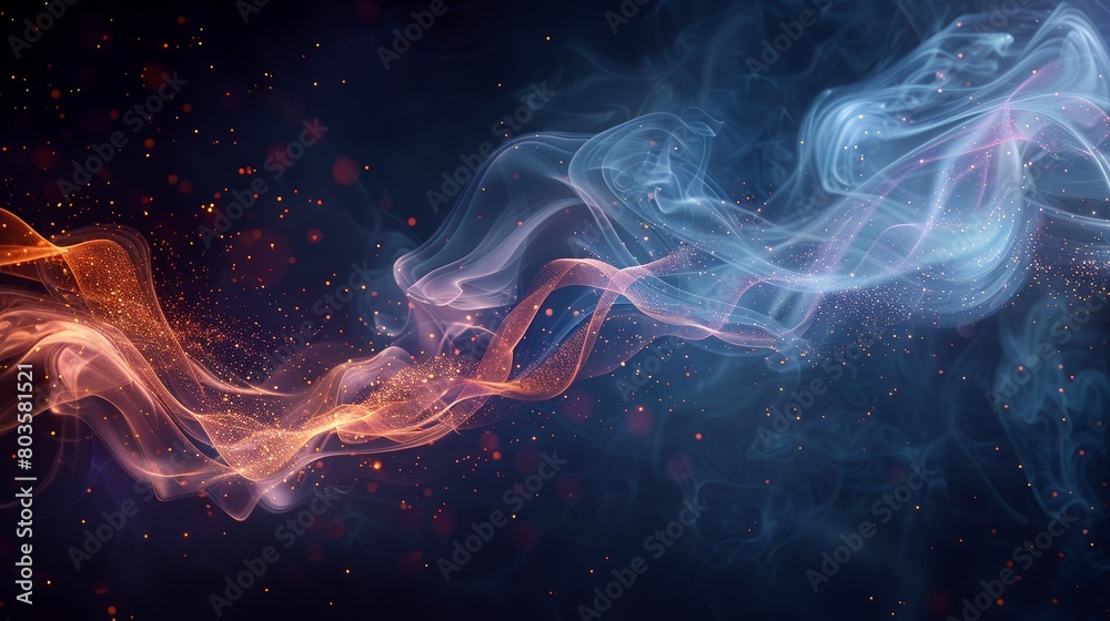 Fototapeta premium Abstract air and flowing waves going across the background. 