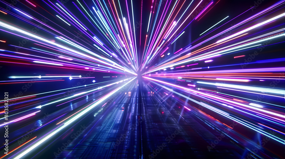 High-Speed Light Trails in a Darkened Tunnel High-Speed Light Trails in a Darkened Tunnel