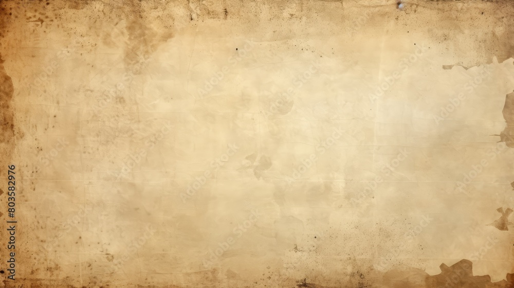 Abstract old rough parchment paper texture with distressed stains, Ai Generated.