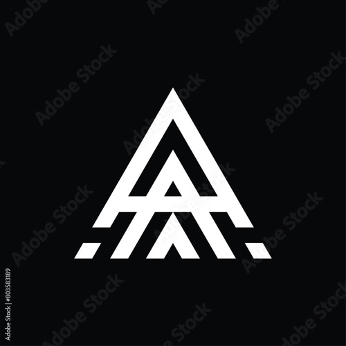 vector monogram logo design in the shape of a triangle and forming the letters "a" and "a".