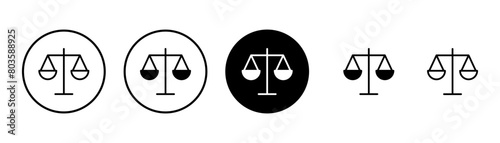 Scales icon vector isolated on white background . Law scale icon. Justice sign