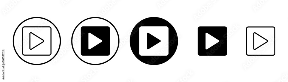 play Icon vector isolated on white background. Play button vector icon. Video icon vector play Icon vector isolated on white background. Play button vector icon. Video icon vector