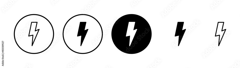 Lightning icon vector isolated on white background. Bolt icon vector. Energy and thunder electric icon Lightning icon vector isolated on white background. Bolt icon vector. Energy and thunder electric icon