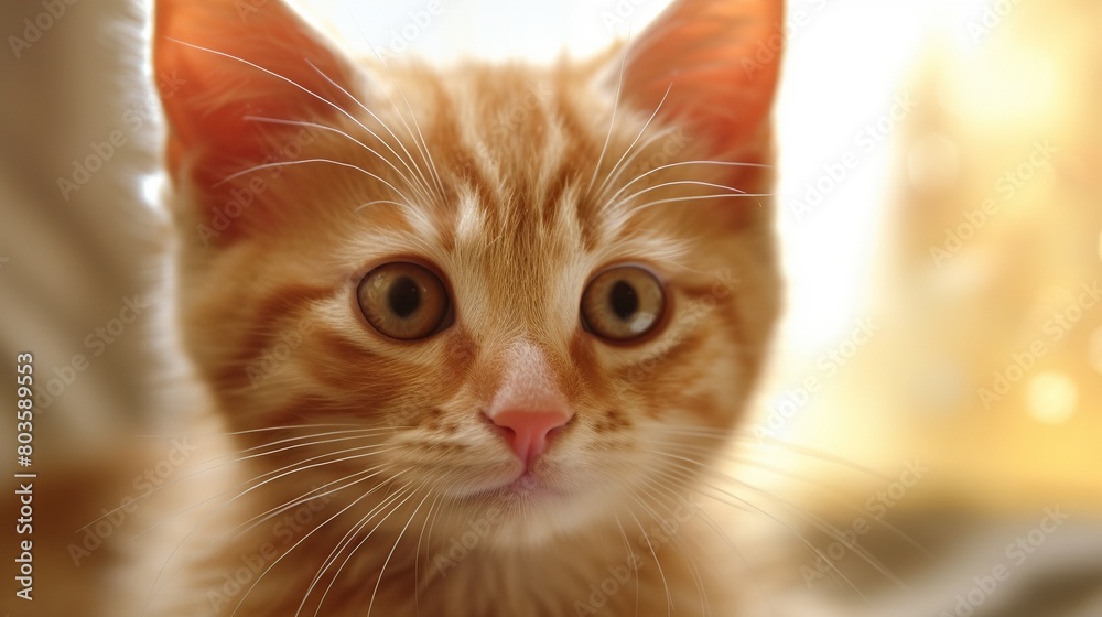 Red kitten closeup