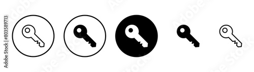 Key icon vector isolated on white background. Key vector icon. Key symbol. security