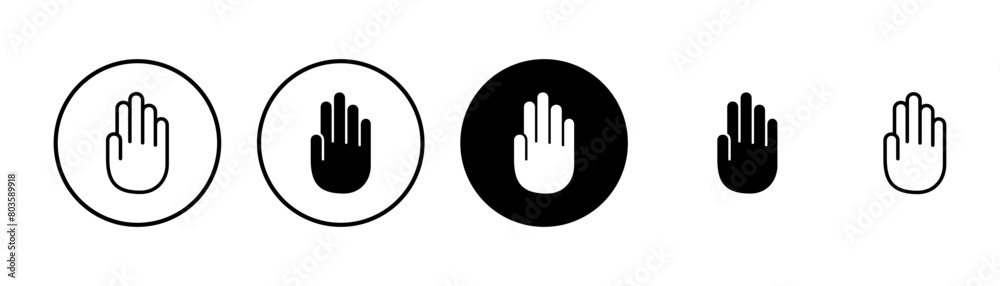 Hand icon vector isolated on white background. Hand gesture. hand stop Hand icon vector isolated on white background. Hand gesture. hand stop