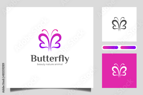 Canvas Print Butterfly logo with Love graphic shape