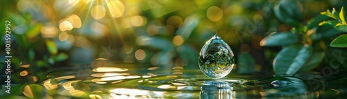 Oasis as a teardrop, Symbolize the preciousness and vulnerability of water resources photo