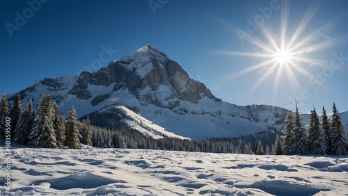 snow covered mountains now-Covered Peaks Majestic Mountain Landscape