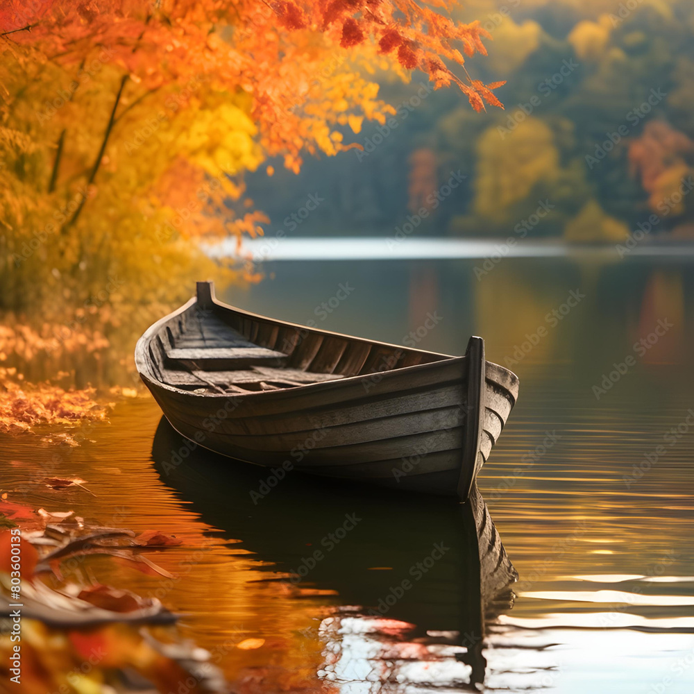 Fototapeta premium boat on the river