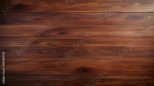 imagine An aerial shot of an empty wooden backdrop in a sleek walnut hue.