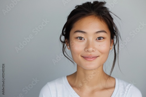 Close-up portrait of a confident korean girl, professional shoot