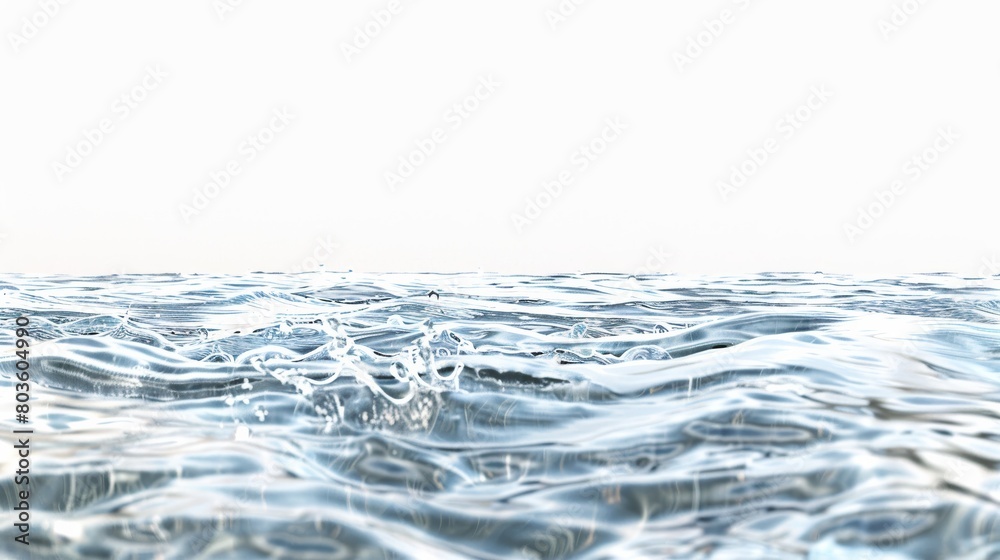 Crystal clear water ripples on white background. water. Illustrations