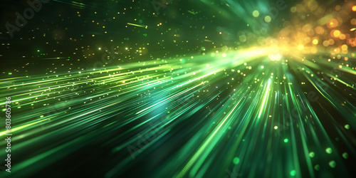 A linear green light effect background.