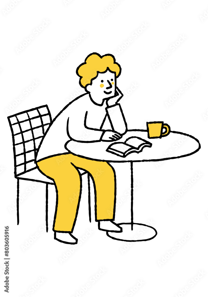 A man reading and thinking A man reading and thinking