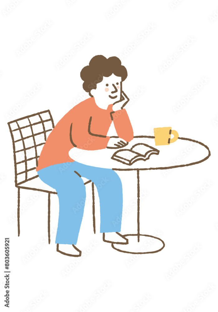 Man reading and thinking_Color Man reading and thinking_Color