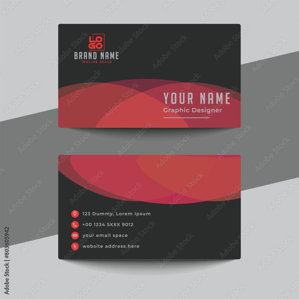 Clean style modern business card template Clean style modern business card template