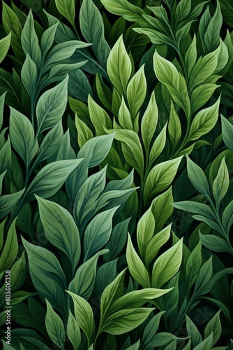 Wallpaper Mural Versatile verdant prints for all seasons, lush seamless pattern in flat vector for tranquil home decor ,  pattern Torontodigital.ca