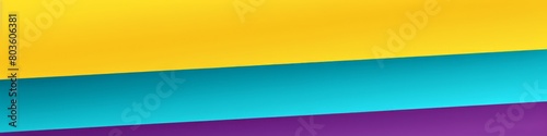 Minimalistic Amethyst Purple, Turquoise Blue, Citrine Yellow colors wallpaper with clean lines and bold colors, contemporary design, banner