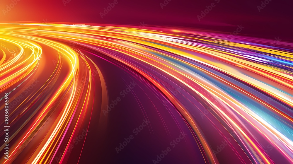 Vibrant Light Trails Converging in an Abstract Space Vibrant Light Trails Converging in an Abstract Space
